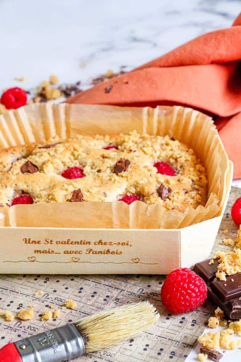 Financier tigré aux framboises & streusel